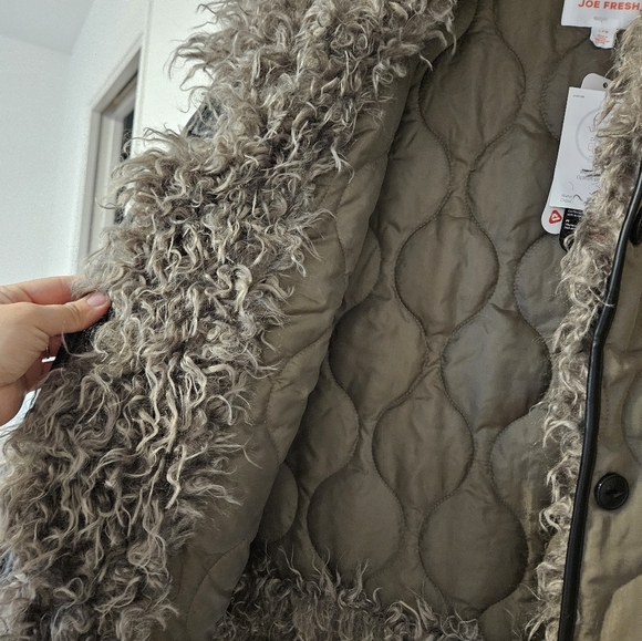 Joe Fresh Green and Black Teddy Jacket with Quilted Design - Picture 2 of 8